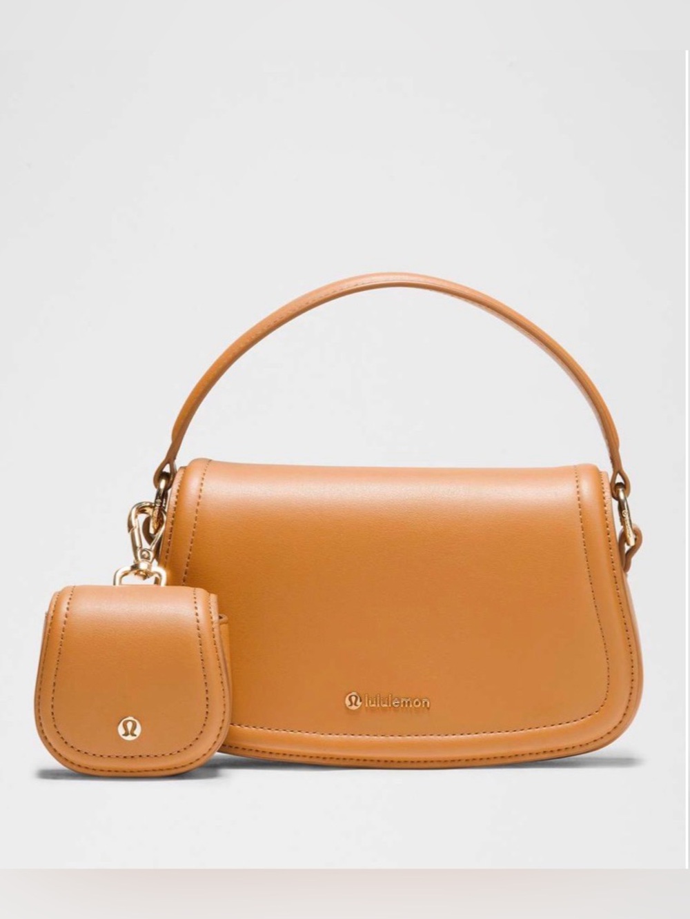 Lululemon Cactus Mini Leather Crossbody Bag in Caramel